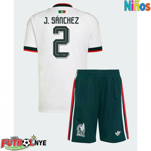 Camiseta México Jorge Sanchez #2 Visitante Equipación para niños Mundial 2026 manga corta (+ pantalones cortos)